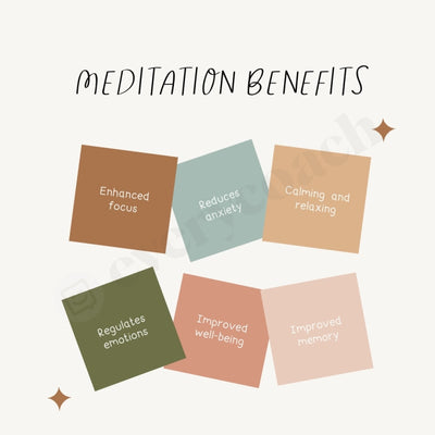 Meditation Benefits Instagram Post Canva Template