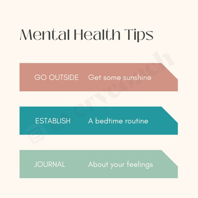 Mental Health Tips Instagram Post Canva Template