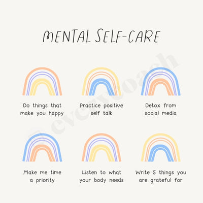 Mental Self-Care Instagram Post Canva Template