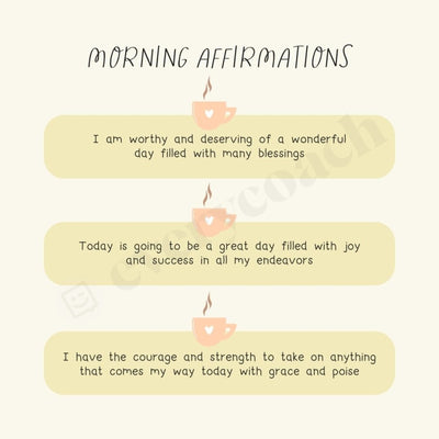Morning Affirmations Instagram Post Canva Template