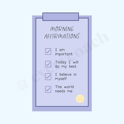 Morning Affirmations Instagram Post Canva Template