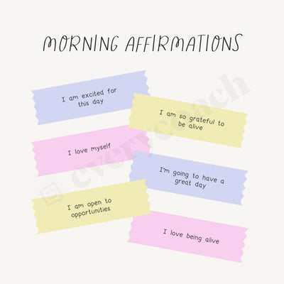 Morning Affirmations S02222301 Instagram Post Canva Template