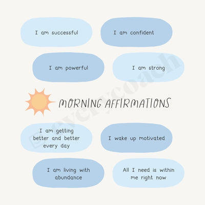 Morning Affirmations S02222302 Instagram Post Canva Template
