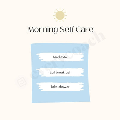 Morning Self Care Instagram Post Canva Template