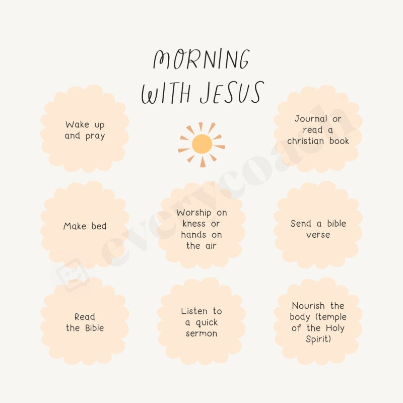 Morning With Jesus Instagram Post Canva Template