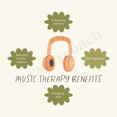 Music Therapy Benefits Instagram Post Canva Template