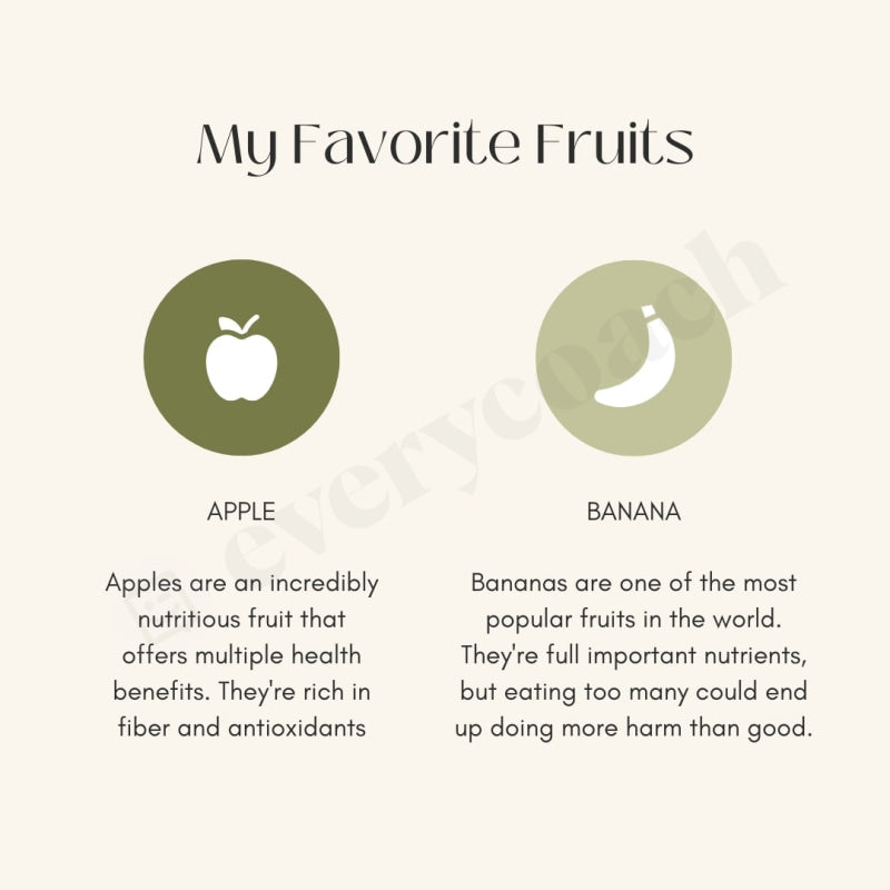 My Favorite Fruits Instagram Post Canva Template