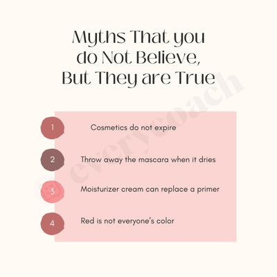 Myths That You Do Not Believe But They Are True Instagram Post Canva Template