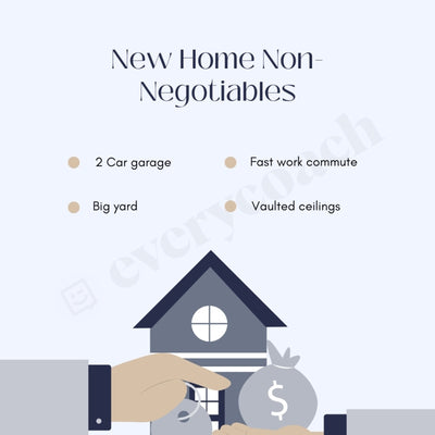 New Home Non-Negotiables Instagram Post Canva Template