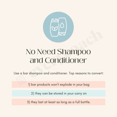 No Need Shampoo And Conditioner Instagram Post Canva Template