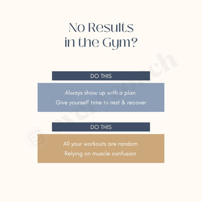 No Results In The Gym Instagram Post Canva Template