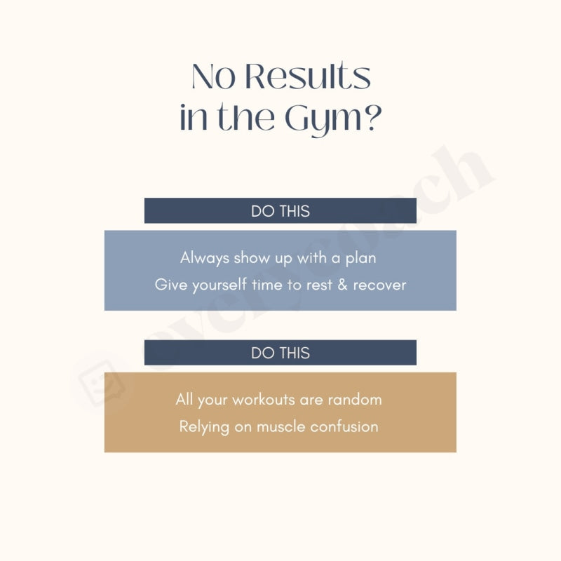 No Results In The Gym Instagram Post Canva Template