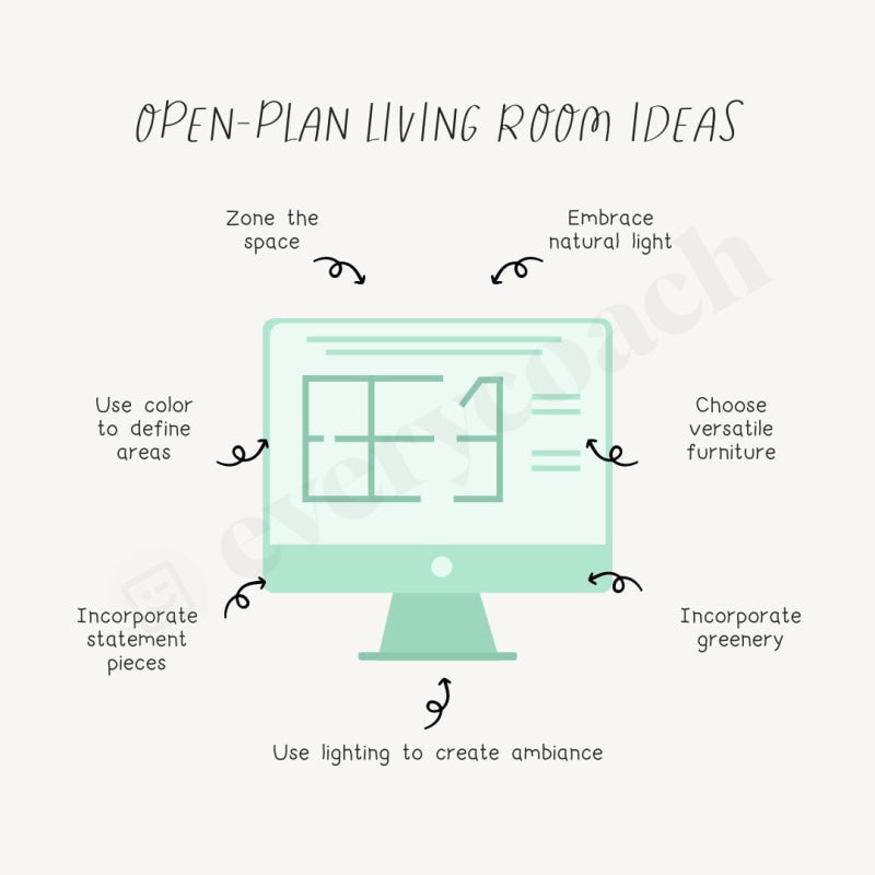 Open-Plan Living Room Ideas Instagram Post Canva Template