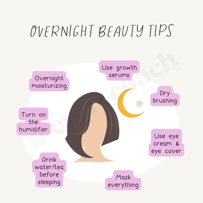 Overnight Beauty Tips Instagram Post Canva Template