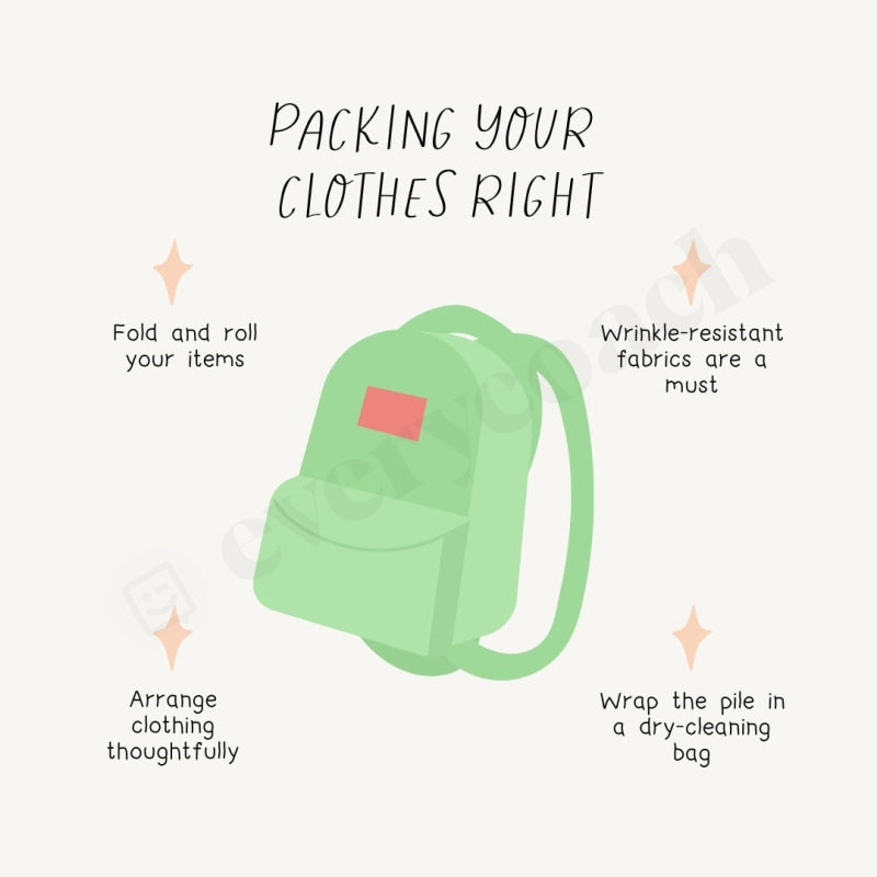Packing Your Clothes Right Instagram Post Canva Template