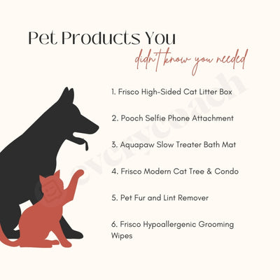 Pet Products You Didnt Know Needed Instagram Post Canva Template
