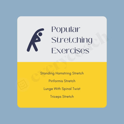 Popular Stretching Exercises Instagram Post Canva Template