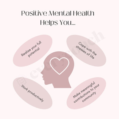 Positive Mental Health Helps You Instagram Post Canva Template