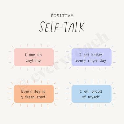 Positive Self-Talk Instagram Post Canva Template