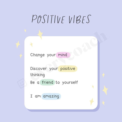 Positive Vibes Instagram Post Canva Template
