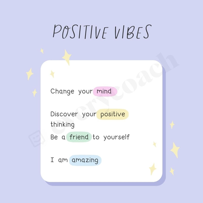 Create Positive Posts Positive Vibes Instagram Post Canva Template – everycoach
