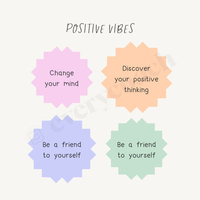 Positive Vibes S02222302 Instagram Post Canva Template