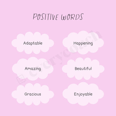 Positive Words Instagram Post Canva Template