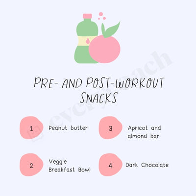 Pre-And Post-Workout Snacks Instagram Post Canva Template