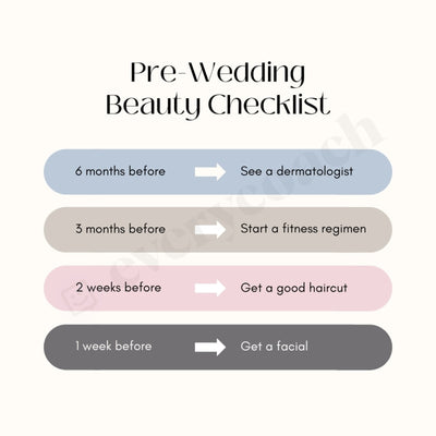 Pre-Wedding Beauty Checklist Instagram Post Canva Template