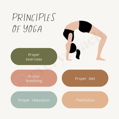 Principles Of Yoga Instagram Post Canva Template