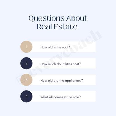 Questions About Real Estate Instagram Post Canva Template