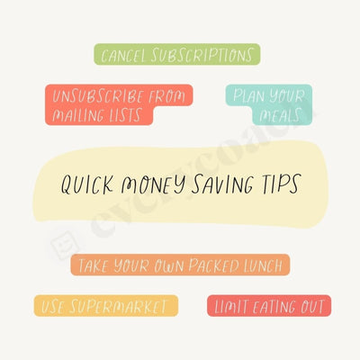 Quick Money Saving Tips Instagram Post Canva Template