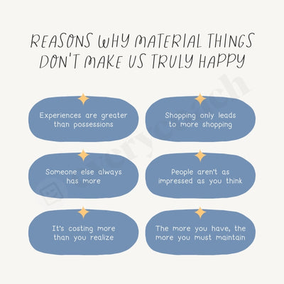 Reason Why Material Things Dont Make Us Truly Happy Instagram Post Canva Template