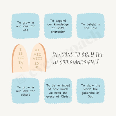Reasons To Obey The 10 Commandments Instagram Post Canva Template