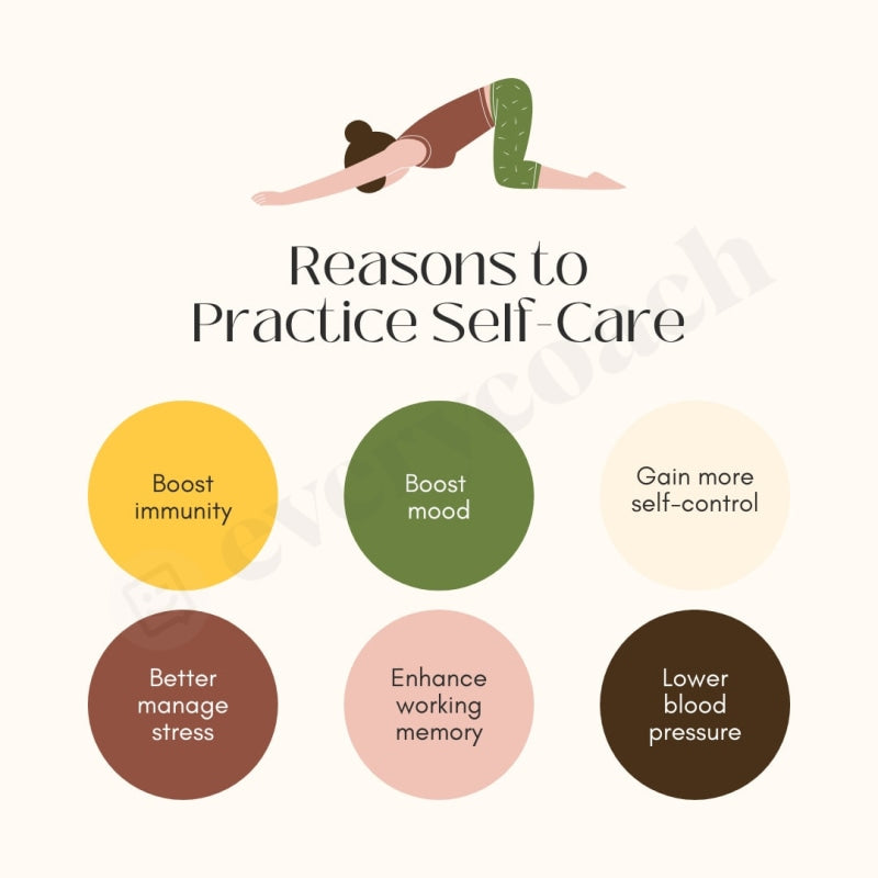 Reasons To Practice Self-Care Instagram Post Canva Template