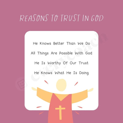 Reasons To Trust In God Instagram Post Canva Template