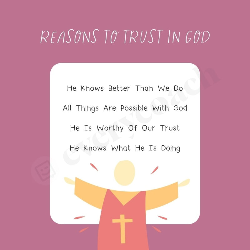 Reasons To Trust In God Instagram Post Canva Template