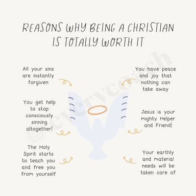Reasons Why Being A Christian Is Totally Worth It Instagram Post Canva Template