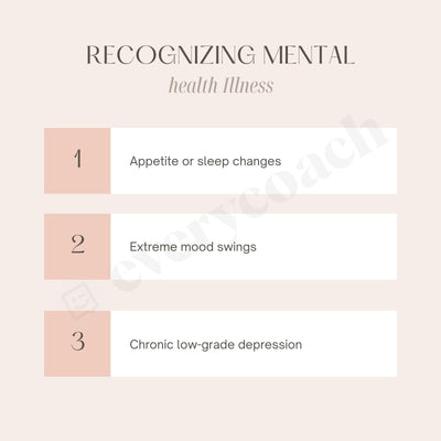 Recognizing Mental Health Illness Instagram Post Canva Template