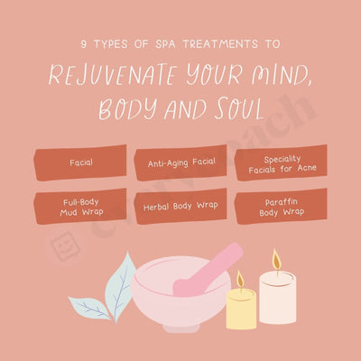 Rejuvenate Your Mind Body And Soul Instagram Post Canva Template