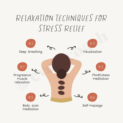 Relaxation Techniques For Stress Relief Instagram Post Canva Template