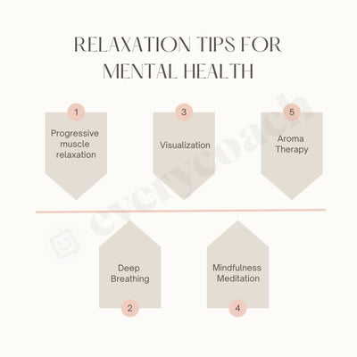 Relaxation Tips For Mental Health Instagram Post Canva Template
