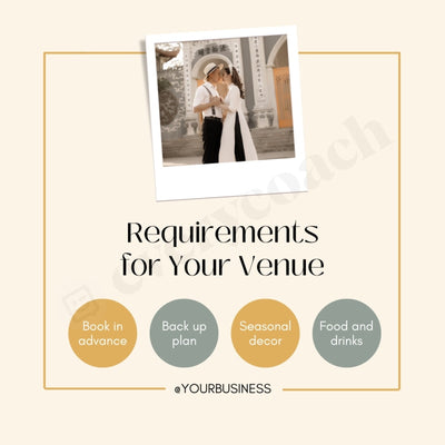 Requirements For Your Venue Instagram Post Canva Template