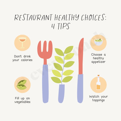 Restaurant Healthy Choices: 4 Tips Instagram Post Canva Template