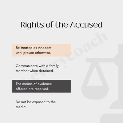 Rights Of The Accused Instagram Post Canva Template