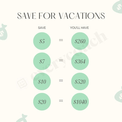 Save For Vacations Instagram Post Canva Template