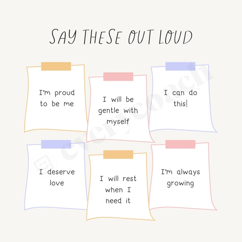 Say These Out Loud Instagram Post Canva Template