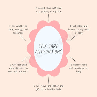 Self-Care Affirmations S02012302 Instagram Post Canva Template