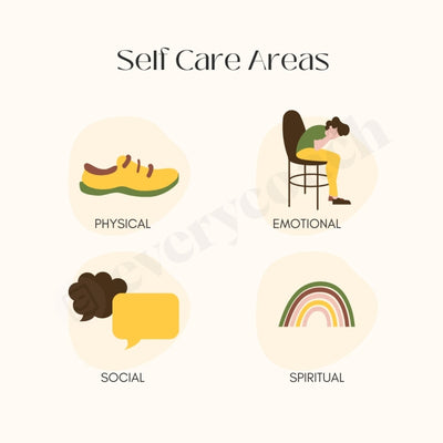 Self Care Areas Instagram Post Canva Template