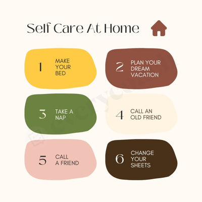 Self Care At Home Instagram Post Canva Template